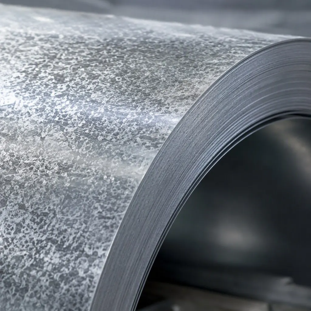 Zinc coating weight detail on a hot-dip galvanized steel coil supplied to UAE projects
