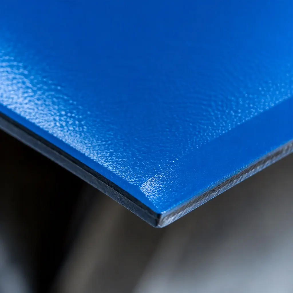 Painted surface detail on a 26-gauge pre-painted galvanized steel sheet